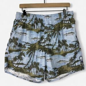 Aftco hawaiian print swim trunks